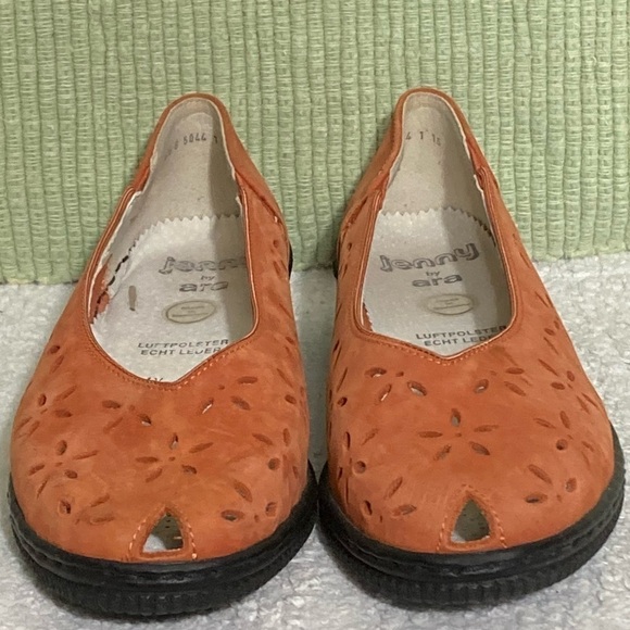 Jenny By Ara Womens Air Cushion Suede Burnt Orange Low Comfort Shoes Sz 7 - Picture 3 of 11